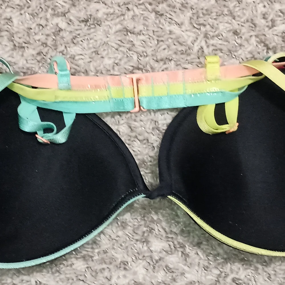Women's Victoria's Secret Bra Size 36‎ DD Color Black Green Blue Padded Beach